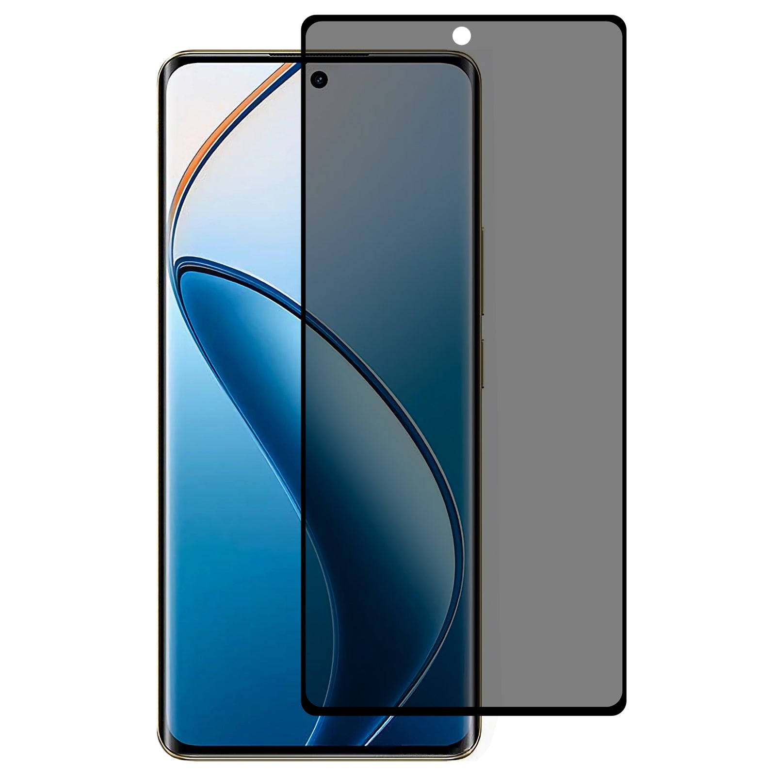 For Realme 12 Pro 5G / 12 Pro+ 5G Privacy Screen Protector Side Glue Tempered Glass Film Curved Edges For Realme 12 Pro 5G / 12 Pro+ 5G Privacy Screen Protector Side Glue Tempered Glass Film Curved Edges